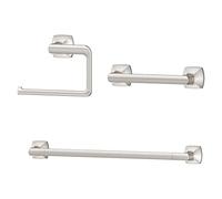 Pfister Vaneri BTBVRI3GS Ensemble de matériel de Salle de Bain 3 pièces avec Barre Porte-Serviette, Anneau Porte-Serviette et Support de Papier Toilette, Montage Mural, Finition Nickel brossé