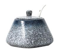 Pfjsseey Bol à sucre avec couvercle et cuillère, récipient de sucre en céramique de 430 ml, pot sel style japonais non glissant pour comptoir cuisine, barre café