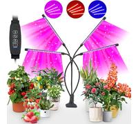 Pflanzenlampe LED,CNMTCCO 80 LEDs 4 Pflanzenleuchte Wachstumslampe 3 Licht-Modi & 10 Dimmstufen 360°Adjustable Schwanenhals ，3/9/12H Timer für große Pflanzen Blum