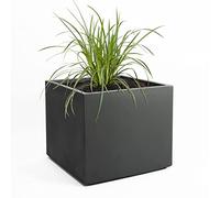 Pflanzwerk® Pot de Fleur Cube Jardinière Anthracite 28x28x28cm *Résistant au Gel* *Protection UV* *Qualité européenne*