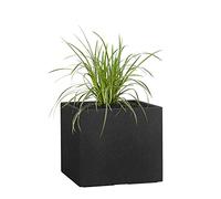 Pflanzwerk® Pot de Fleur Cube Jardinière Granit Anthracite 23x23x23cm *Résistant au Gel* *Protection UV* *Qualité européenne*