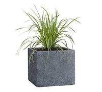 Pflanzwerk® Pot de Fleur Cube Jardinière Lava Anthracite 28x28x28cm *Résistant au Gel* *Protection UV* *Qualité européenne*
