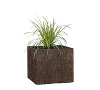 Pflanzwerk® Pot de Fleur Cube Jardinière Wood Brun 23x23x23cm *Résistant au Gel* *Protection UV* *Qualité européenne*