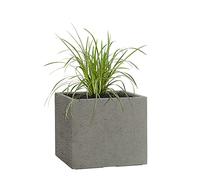 Pflanzwerk® Pot de Fleur Fibre de Verre Cube Jardinière Lava Gris 28x28x28cm XXL *Résistant au Gel* *Protection UV* *Qualité européenne*