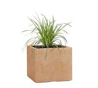 Pflanzwerk® Pot de Fleur Fibre de Verre Cube Terre Cuite 23x23x23cm *Jardinière antigel* *Protection UV* *Qualité européenne*