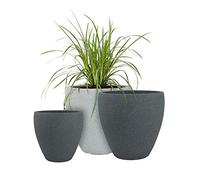 Pflanzwerk® Pot de Fleur Fibre de Verre Cup Plastique Ø40cm Gris Jardinière antigel* *Protection UV* *Qualité européenne*