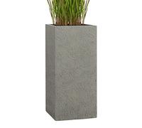 Pflanzwerk® Pot de Fleur Fibre de Verre Tower Jardinière Lava Gris 80x40x40cm XXL *Résistant au Gel* *Protection UV* *Qualité européenne*