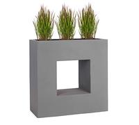 Pflanzwerk® Pot de Fleur Vista Jardinière Gris 66x66x28cm *Résistant au Gel* *Protection UV* *Qualité européenne*