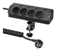 Pfloge® Multiprise avec Interrupteur, Prise Multiple avec USB C PD 20W, 4 Prises Max 4000W/16A, 2M Câble, 4Interrupteur Indépendant pour la Maison et Le Bureau