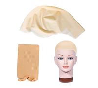 PFLYPF 1 Housse de tête Chauve, Chapeau en Latex Chauve, avec 1 Maille à Cheveux, pour la fête, Le Jeu de rôle, Le Bal masqué sans Rasage, Chapeau de Perruque de la Vieille Dame de Noël (7,5 * 19cm)