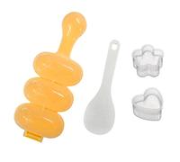 PFLYPF 1 moule à boules de riz à 3 grilles avec cuillère à riz et 2 moules à boules de riz DIY, boîte à lunch, moule à sushi, shaker à boules de riz antiadhésif, kit de fabrication de rouleaux à sushi