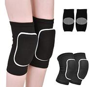 PFLYPF 1 paire de genouillères de danse et 1 paire de genouillères de sport, souples et respirantes, genouillères de protection, genouillères de danse, pour hommes et femmes, noires