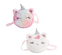 PFLYPF 2 sacs à bandoulière en fourrure, sac à bandoulière en fourrure style messager pour filles, sac fourre-tout mignon, porte-monnaie, sac en peluche cadeau princesse mignon (2 couleurs)