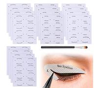 PFLYPF Lot de 16 pochoirs à paupières eyeliner, avec 1 pinceau pour fard à paupières, eyeliner, eye-liner fard à paupières, kit d'outils de maquillage rapide pour les yeux pour les débutants.