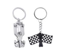 PFLYPF Lot de 2 porte-clés en métal argenté avec pendentif de course pour anniversaire, Thanksgiving pour garçons, argenté