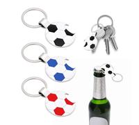 PFLYPF Lot de 3 porte-clés de football, décapsuleur, pendentif ballon, fan de football, porte-clés pour couple (rouge, noir, bleu), rouge, noir, bleu, 7.4*3.8cm