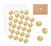PFLYPF Lot de 340 autocollants en relief doré - Autocollants ronds - Texture en forme de cœur - Utilisés pour décorer des enveloppes, des cartes postales et des cartes de vœux.