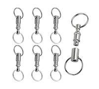 PFLYPF Lot de 6 porte-clés à double tête - Porte-clés en métal amovible - Confortable et pratique - Pour les voyages en plein air, la maison et le bureau - Unisexe (argent), argenté, 8*2.5cm