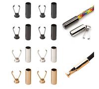 PFLYPF Lot de 8 Bouchons de Corde, Boutons de Tête, Boucles de Lacets et Décoratives pour Sweatshirts, Pantalons, Cordons de Bonnet - Métallique, Taille Unique