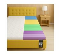 PFM HOME Surmatelas 130 x 190 cm - 6 cm de haut avec massage Ergo 5 zones + housse hypoallergénique - Respirant