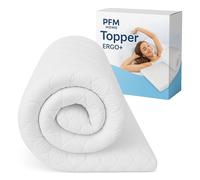 PFM HOME - Surmatelas 130 x 190 cm - En mousse élastique ergonomique - Avec housse en microfibre amovible et hypoallergénique - Technologie FüllPro+ innovante
