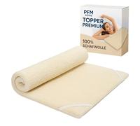 PFM HOME Surmatelas 180 x 200 cm en laine de mouton naturelle avec fermeture éclair, respirant, très ergonomique et confortable