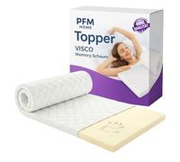 PFM HOME Surmatelas viscoélastique 130 x 190 cm - Surmatelas avec effet mousse à mémoire de forme - Surmatelas Visco pour lit et lit à sommier tapissier - Hauteur de 5 cm