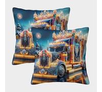 PFQHUAIDH Camion Impression 3D Taie d'oreiller Décoration D'intérieur Carré Vehicle De Coussin Lot De 2 pour Lit Voiture De La Maison Canapé 45x45cm