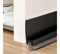 PFSLiang 100cm Noir Marron Brosse Bas de Porte, Auto-Adhésif de Porte, Calfeutrer Bas de Porte D'entree, Calfeutrer Bas de Porte, Coupe-Courant d'air, Brosse de Porte, menfengtiao (Negro)