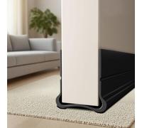 PFSLiang 93cm Noir Bas de Porte Calfeutrer, Silicone Bande D'étanchéité, Isolation Porte pour Les Portes de 3.5 à 5.5 cm d'épaisseur avec Un Espace inférieur de 0.3 à 2.6 cm.