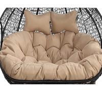 PFXNGMS Fauteuil Suspendu Double en rotin avec 2 appuie-têtes réglables, Fauteuil à Bascule Suspendu d'extérieur pour Meubles de Jardin