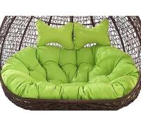 PFXNGMS Fauteuil Suspendu Double en rotin avec 2 appuis-tête réglables et Matelas Suspendu pour mobilier de Jardin et de terrasse