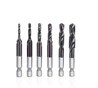 PFXNGMS Jeu de 6 tarauds métriques à Tige hexagonale, tarauds filetés M3 M4 M5 M6 M8 M10, Outils de Filetage pour Machines à métaux