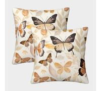 PFYWZJDDTTBD Carrée Papillons Taie d'oreiller Lot De 2 Housse Coussin Super Douce，Durable，avec Fermeture Éclair Dissimulée pour Canapé Sofa Lit Maison Salon Chambre Hôtel Voiture 45x45cm