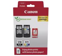 Pg-510/Cl-511 Véritable Encre Cartouche Et Papier Photo Valeur Paquet Noir &