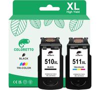 PG-510XL CL-511XL Remanufactured Ink Cartridges for Canon 510 511 Pixma MP490 MP495 MP230 MP240 MP250 MP260 MP270 MP280 MX320 MX330 MX340 MX350 MX410 MX420 iP2700 Printer