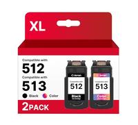 PG-512 CL-513 Cartouches d'encre Remanufacturées Compatible pour Canon 512 et 513 XL Pack pour Canon Pixma MP230 MP250 MP270 IP2700 MX410 PG512 CL513 (Noir, Couleur)