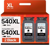 PG-540 XL CL-541 XL Replacement for Canon 540 and 541 XL Ink for Canon 540 541 540XL Compatible for PIXMA MG3650 MG3550 MG4250 MG3650S MG3600 MX475 MG2150 MG3150 (Black) 2 packs