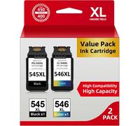 PG-545 CL-546 XL Replacement for Canon 545-546 XL Multipack, Ink for Canon Pixma TS3150 TS3450 TS3351 TS3451 TS3350 TR4450 MX495 MG2550s MG3050 MG2950 MG250 0 (1) Black 1 Color)