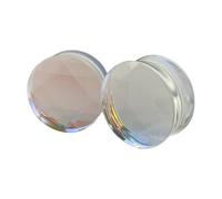 PG-553 Paire de bouchons en verre irisé à double facettes Aurore boréale, 00g (10mm), Verre, Sans pierre précieuse