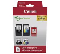 Pg-560/Cl-561 Véritable Encre Cartouche Et Papier Photo Valeur Paquet Noir &