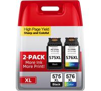 PG-575XL CL-576XL Cartouches d'encre Multipack, PG-575XL CL-576XL Cartouches d'encre Remplaçant Les Cartouches Canon 575 576 pour PIXMA TS3550i TS3551i TS3750i TR4750i TR4751i (Noir Couleur)