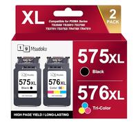 PG-575XL CL-576XL Cartouches d'encre PG-540 Noir CL-541 Color Compatible avec les cartouches d'encre Canon 575 576 XL pour Canon PIXMA TS3750i TS3550i TS3551i TS3751i TS3752i TR4750i TR4751i (1 Noir 1