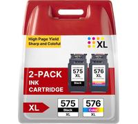 Pg-575Xl Cl-576Xl Multipack Cartouche Remplacement Pour Canon 575 Xl 576 Xl Pour Cartouche 575 Et 576 Pour Canon Ts3550I,Tr4750I,Tr4751I,Ts3551I,Ts3551 (Noir,Couleur)