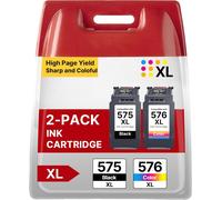 PG-575XL CL-576XL Multipack Cartridge Replacement for Canon 575 XL 576 XL for Cartridge 575 and 576 for Canon TS3550i, TR4750i, TR4751i, TS3551i, TS3551 (Black, Colour)