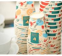PG EcoAmour Lot de 100 gobelets en carton de canne à sucre, 240 ml, compostables, à emporter, respectueuses de l'environnement et biodégradables, jetables, en fibres végétales