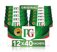 PG Tips Original, Thé Noir Anglais, Sachets de Thé Indiviudels, Goût Corsé et Rafraîchissant, Vitalité, 12x40 Sachets, 480 Sachets individuels