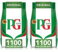 PG Tips Original, Thé Noir, Sachets de Thé Individuels, Goût Corsé et Rafraîchissant, Vitalité, x2 1100 Sachets, 2200 Sachets individuels