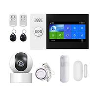 PG107 Kit de système d'alarme de sécurité Tuya contrôle d'application avec caméra Ip détecteur de mouvement à numérotation automatique alarme intelligente à la maison Pour villa, entrepôt(F)