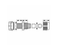 PG16 Presse-étoupe 10-14mm IP68 10bar Gris 34.16 E-P 2855